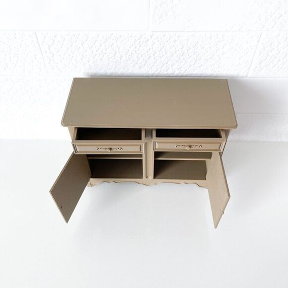 Barbie Miniature Dollhouse Taupe French Cabinet Sideboard 1:6 Scale 3D Printed - Picture 4 of 5